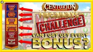 ️ONLINE CENTURION MEGAWAYS Challenge: Can I get EVERY BONUS?!! ️