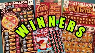 AMAZING GAME..& WINNER..GOLDFEVER.. SPIN,MATCH,WIN..£100 DOUBLER..£250,000 GREEN..JOLLY 7s ..CARDS