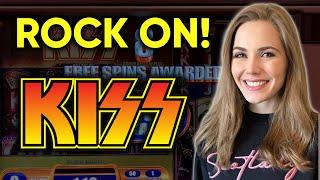 Accidently Bet $25!! KISS Slot Machine! BONUSES!