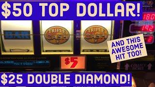 $50 Top Dollar, $25 Double Diamond $10 Triple Cash, Cigar Triple Diamond Double Jackpot  Quick Hits!