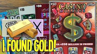 I Found GOLD! $50 Casino Millions  $180 TEXAS LOTTERY Scratch Offs