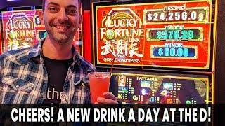 CHEERS! A New Drink a Day at The D +  Lucky Fortune Link in Las Vegas