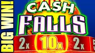 BIG WIN! A 10X MULTIPLIER!? FINALLY REDEMPTION! CASH FALLS Slot Machine (SG)