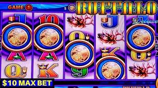 Buffalo Deluxe Rare 5 Coin Triggers & New Slot Machine MAJOR JACKPOT | Lighting Link Slot Machine
