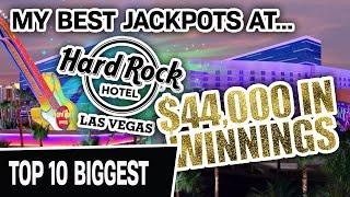 Almost $44,000 IN WINNINGS!  My Hard Rock Las Vegas 10 BIGGEST JACKPOTS EVER