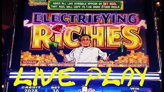 Electrifying Riches Live Play 5 cent denom Konami Slot Machine