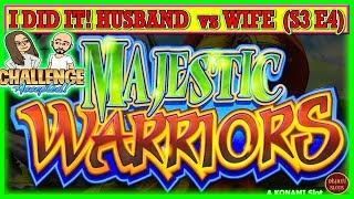 I DID IT! HUSBAND vs WIFE CHALLENGE TURNING $1000 FREE PLAY INTO PROFIT MAJESTIC WARRIORS ( S3 Ep4 )