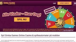 SimbaGames anmelelse: Bonuskode = 3.000 kroner + 120 free spins