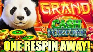 ONE RESPIN AWAY FROM THE $$$ GRAND!  CASH FORTUNE PANDA CASH Slot Machine (Aristocrat)