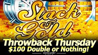 Stack of Gold Slot Machine - $100 Double or Nothing for Throwback Thursday at Soboba casino!