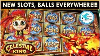 *NEW SLOTS!* CELESTIAL KING & MIGHTY CASH Slot Machine  - COLLECTING BALLS!