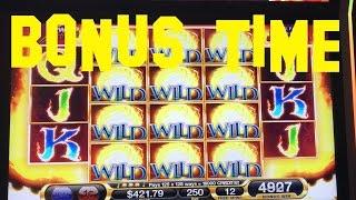 FIRE WOLF live play max bet with a BONUS and HUGE WIN Slot Machine