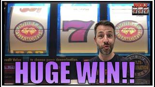 SAY WHAT?! HUGE WIN on DOLLAR SLOTS!  TRIPLE DOUBLE DIAMOND!