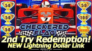 NEW Checkered Flag Lightning Dollar Link Slot - 1st Attempt Frustration to 2nd Attempt Redemption!