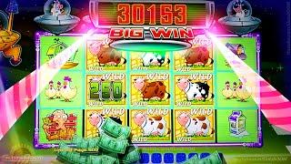 BONUSES TRIGGER!!! WILD COWS!!! Invaders Attack from the Planet Moolah - SG SLOTS