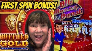 FIRST SPIN BONUS! Buffalo Gold Revolution & Big Money Burst Dean Martin