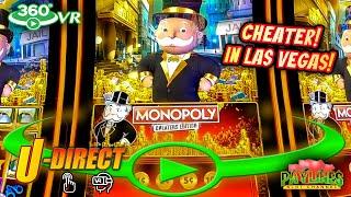 THIS MAN CHEATED ME IN VEGAS!  NEW MONOPOLY CHEATERS EDITION LIVE PLAY & BIG WIN BONUSES #360 #VR