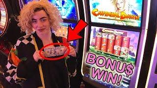 NEW Slot Lady Heather! Cavegirl Dawn Bonus Win! | Slot Ladies
