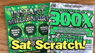 SAT SCRATCH! $30 300X + $20 Instant Millionaire  TEXAS LOTTERY Scratch Off Tickets