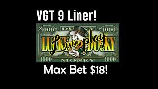 High Limit 9 Line Lucky Ducky!  $18.00 Bets & Lots of Red Spins! Max Bet Spins, Live play!
