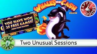 Whales of Cash slot machine, 2 Unusual Sessions, Nice Win