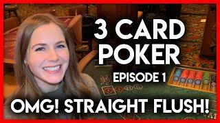 3 Card Poker! I Hit A STRAIGHT FLUSH On MAX BET!! OMG!! MASSIVE WIN!!
