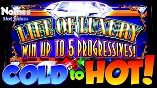 HUGE WIN!! LIFE of LUXURY Progressive Slot Machine - Max Bet Long Play