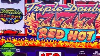 TRIPLE DOUBLE RED HOT 7’s/ MAX BETS/ HIGH LIMIT/ JACKPOT