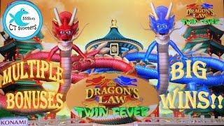 Dragon's Law Twin Fever Slot Machine - BIG WINS!! Multiple Bonuses and Line Hits!