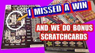 I MISSED A WINNER on CASH BOLT.(LETS SEE WHAT WE WON.and We do some BONUS Scratchcards as Well
