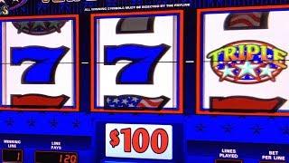 HIGH LIMIT JACKPOT ON TRIPLE STARS   HIGH LIMIT HANDPAYS!  TRIPLE DOUBLE STARS  HAPPY 4th OF JULY