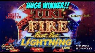 LIGHTNING LINKS Slot Bonuses TIKI FIRE HUGE WIN!!!