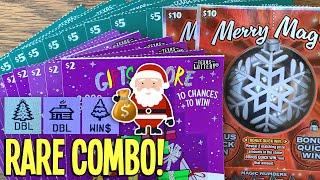 RARE COMBO = $$! 25X Gifts Galore  10X Holiday Bucks  $120 TEXAS Lottery Scratch Offs