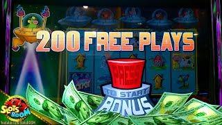 360 FREE GAMES!!! BIG WIN on Invaders Return From Planet Moolah 1c Wms Slot