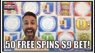I HIT THE DANG THING! 50 Free Spins on Dollar Denomination! Sun and Moon slot machine big win!