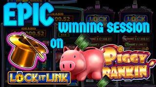 HIGH LIMIT Lock It Link Hold Onto Your Hat & Piggy Bankin' MASSIVE EPIC WIN (3) HANDPAY JACKPOTS