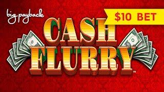 Cash Flurry Slot - $10 Bet - NICE SESSION, ALL FEATURES!