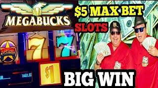 VEGAS BIG WINMEGABUCKS, DOUBLE RED WHITE & BLUE$5 MAX BET SLOTS!