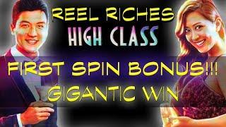 1ST SPIN BONUS  High Class Reel Riches  GIGANTIC PAYOUT  The Slot Cats