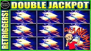 FIRST SPIN RETRIGGER! BIG DOUBLE JACKPOT THUNDER CASH HIGH LIMIT SLOTS