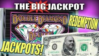REDEMPTION JACKPOTS! Tough Double Diamond Machine WIN$ The Big Jackpot