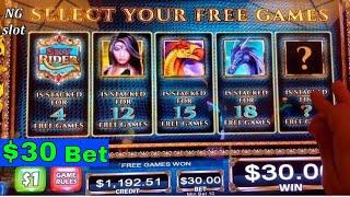 High Limit SKY RIDER Slot Machine $30 Bet Bonus and  Montezuma Slot $20 Bet Bonus! High Limit Slot