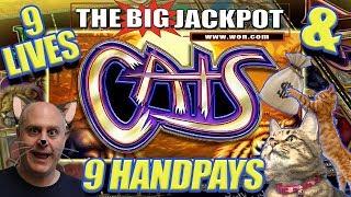 9 HANDPAY$ on "CATS" $225 / $450 HUGE BET$  at The Cosmopolitan Casino | The Big Jackpot