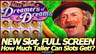 Willy Wonka Dreamers of Dreams Slot Machine - Full Screen Grandpa and Oompa Loompa Big Win Features!
