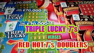 TRIPLE LUCK 7"s ..Vs..RED HOT 7's Doublers️️...and CASH SPECTACULARS..Scratchcards ️