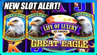 LIVING THE LIFE OF LUXURY WITH A GREAT EAGLE  NEW SLOT ALERT  LIVE PLAY BONUSES & PROGRESSIVE WIN!