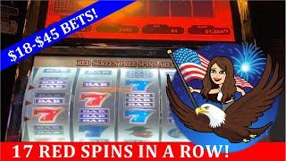 $18-$45 BETS  VGT 9 LINE SLOT MACHINE  LAND OF THE FREE SPINS  & BUFFALO REVOLUTION!