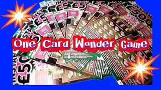 It's..Instant £500 Scratchcard.....     One Card Wonder.....nightly game..mmmmmmMMM..says