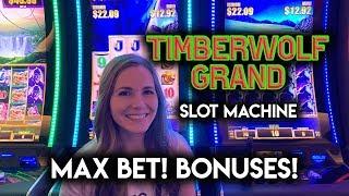 Chasing The Super High Super Jackpot on TimberWolf Grand! Max Bet BONUS!